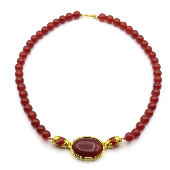 Mma Jewelry - MMA Metropolitan Museum Of Art Carnelian Cab Bead Necklace Egyptian Style 18”